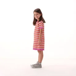 Mini abito tricot rigato per bambina