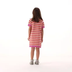 Mini abito tricot rigato per bambina