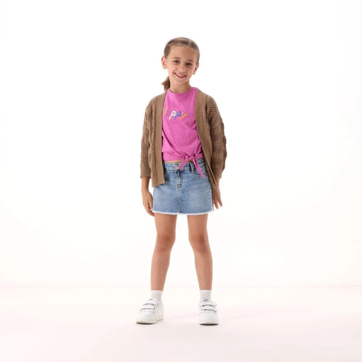 Minigonna con dettagli luccicanti per bambina