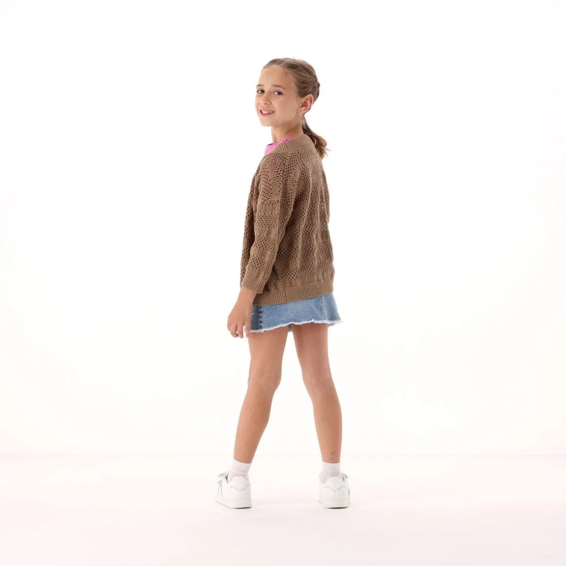 Minigonna con dettagli luccicanti per bambina