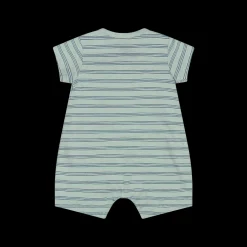 Pagliaccetto a righine in cotone biologico da neonato