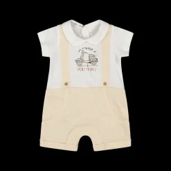 Pagliaccetto in piquet bicolor da neonato