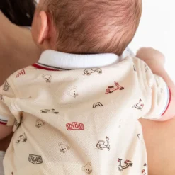 Pagliaccetto in piquet stampato da neonato