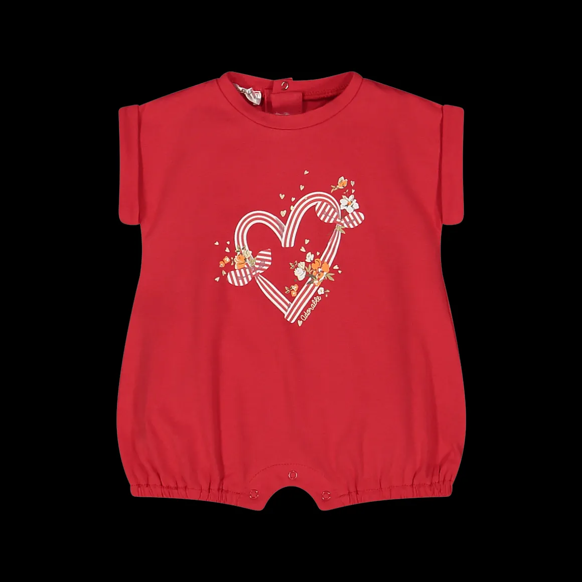 Pagliaccetto jersey rosso da neonata
