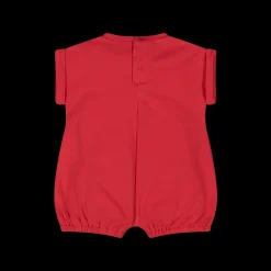 Pagliaccetto jersey rosso da neonata