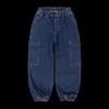 Pantalone baggy in denim stretch per ragazzo