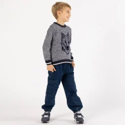 Pantalone baggy in denim stretch per ragazzo