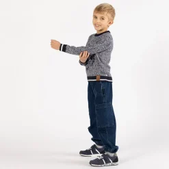 Pantalone baggy in denim stretch per ragazzo