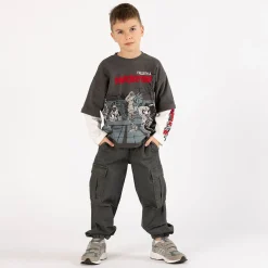 Pantalone baggy in gabardina per ragazzo