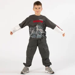 Pantalone baggy in gabardina per ragazzo