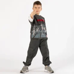 Pantalone baggy in gabardina per ragazzo