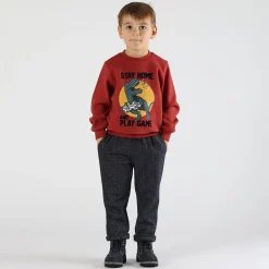 Pantalone bambino in tessuto spinato
