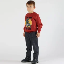 Pantalone bambino in tessuto spinato