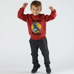 Pantalone bambino in tessuto spinato