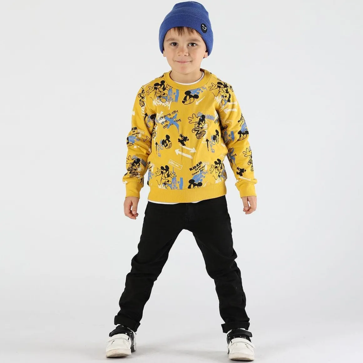Pantalone bambino in tessuto effetto gabardina