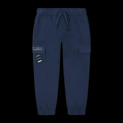 Pantalone blu in felpa malfilè bambino