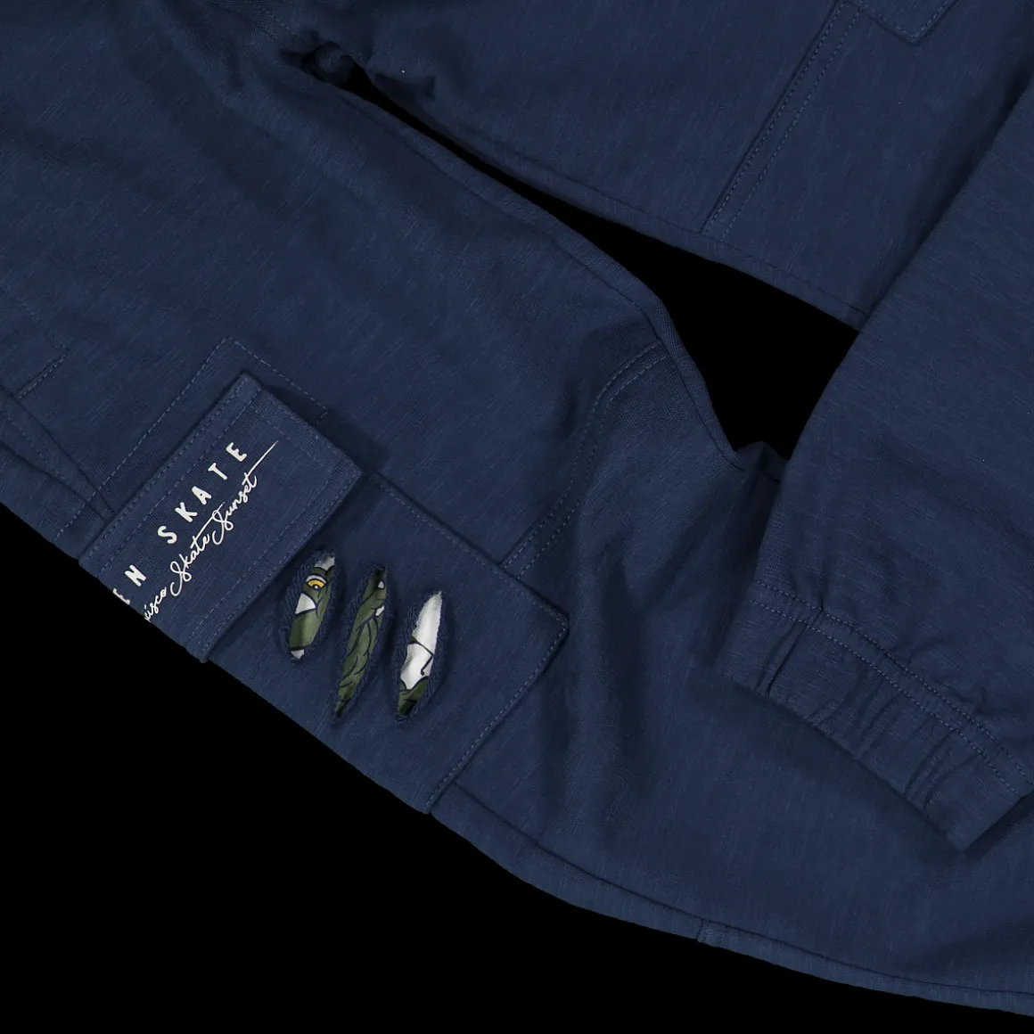 Pantalone blu in felpa malfilè bambino