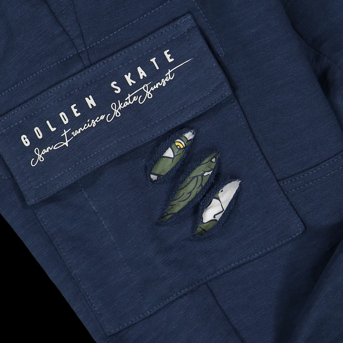 Pantalone blu in felpa malfilè bambino