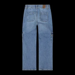 Pantalone cargo denim bambina