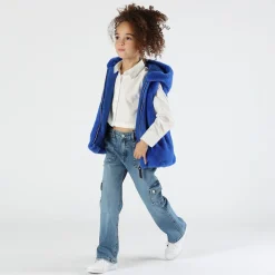 Pantalone cargo denim bambina