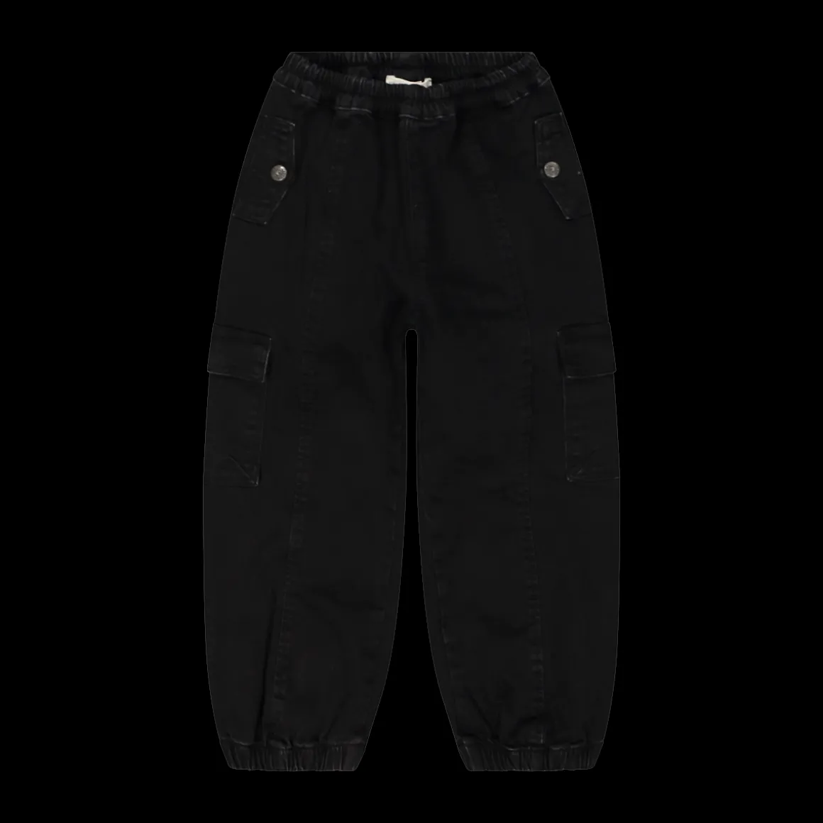 Pantalone cargo in denim nero per ragazza