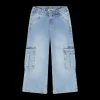 Pantalone cargo in denim bambina