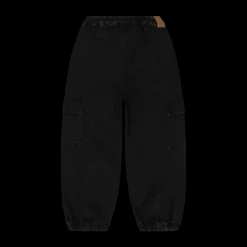 Pantalone cargo in denim nero per ragazza