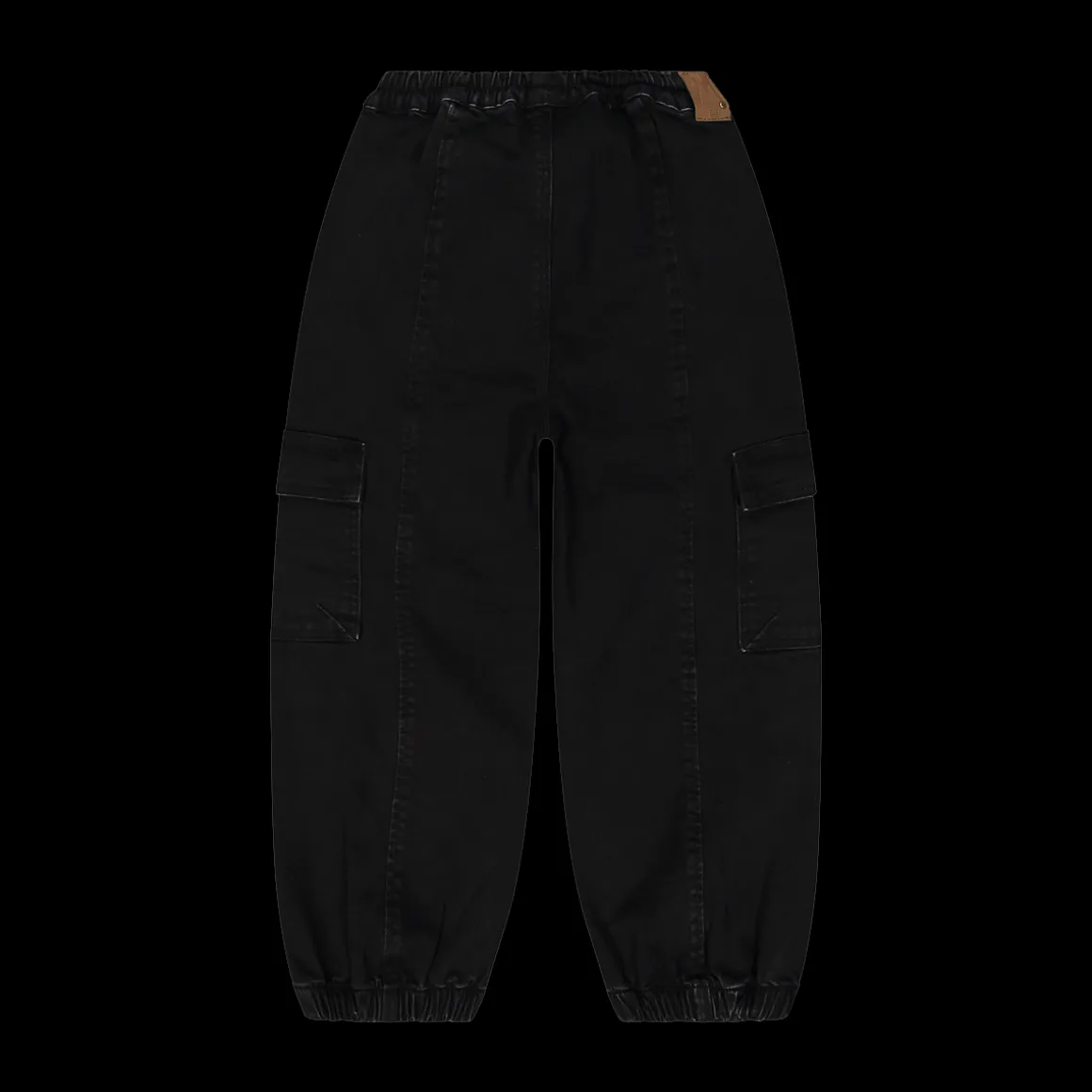 Pantalone cargo in denim nero per ragazza