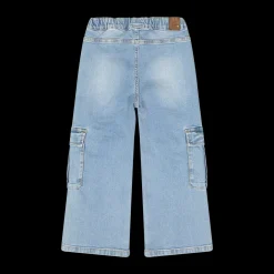 Pantalone cargo in denim bambina