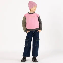 Pantalone cargo in denim per ragazza