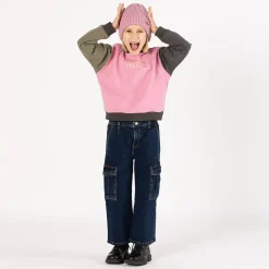 Pantalone cargo in denim per ragazza
