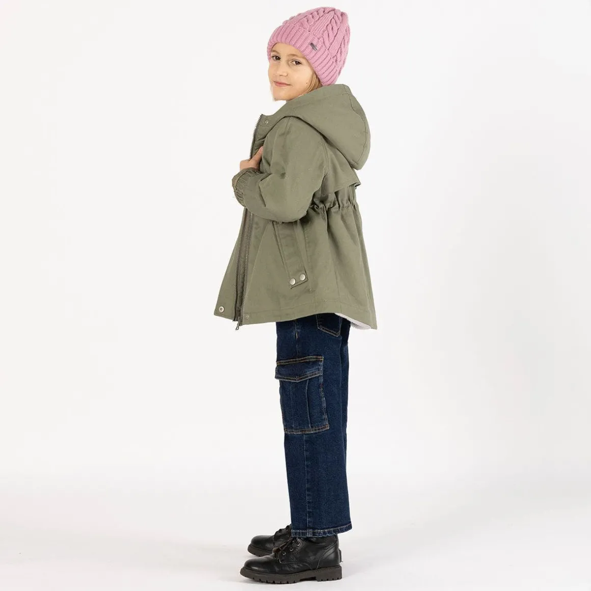Pantalone cargo in denim per ragazza