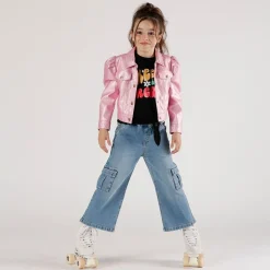 Pantalone cargo in denim bambina