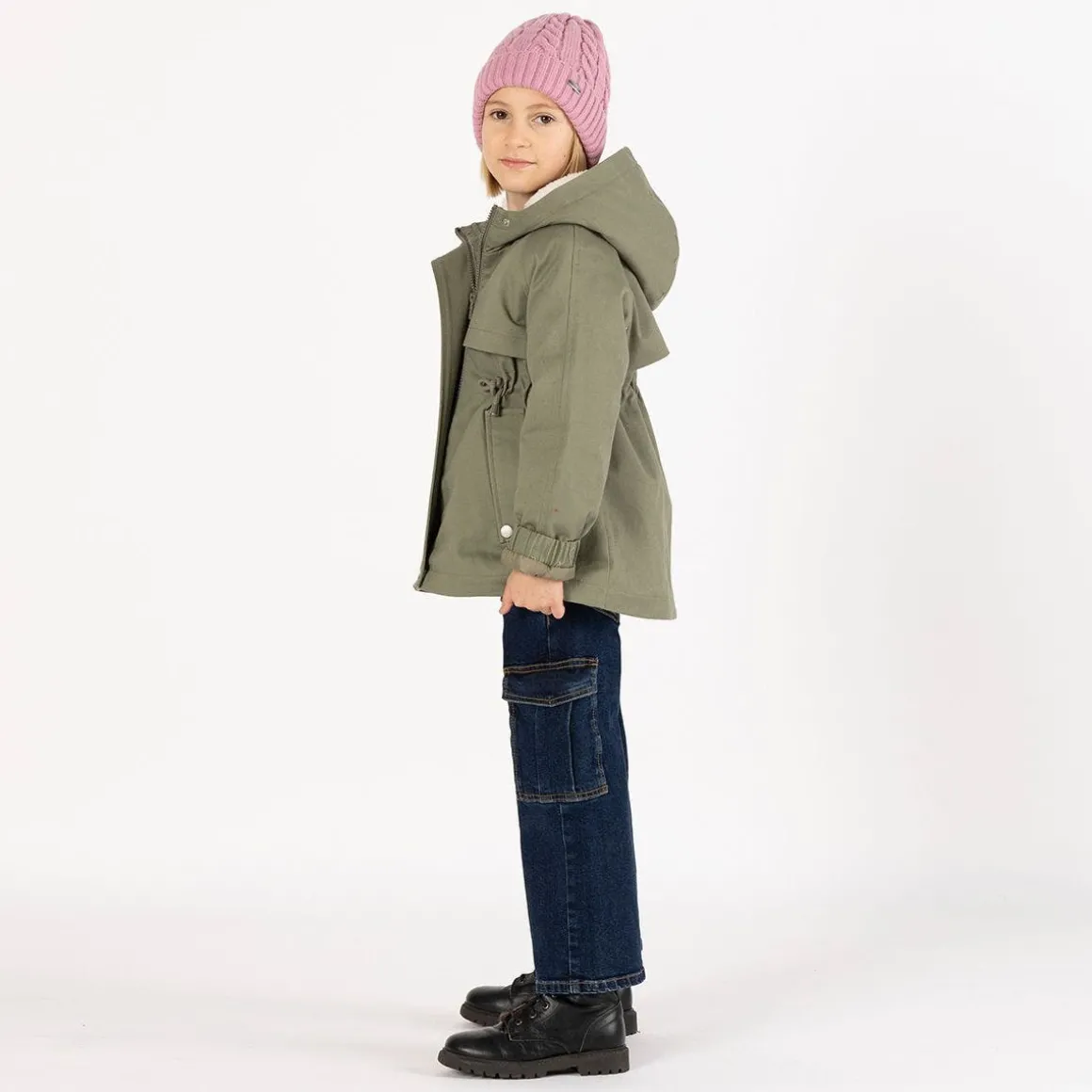 Pantalone cargo in denim per ragazza
