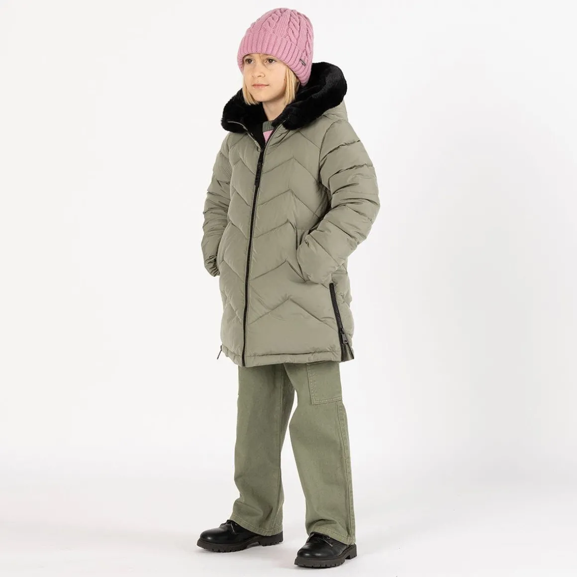 Pantalone cargo in gabardina per bambina