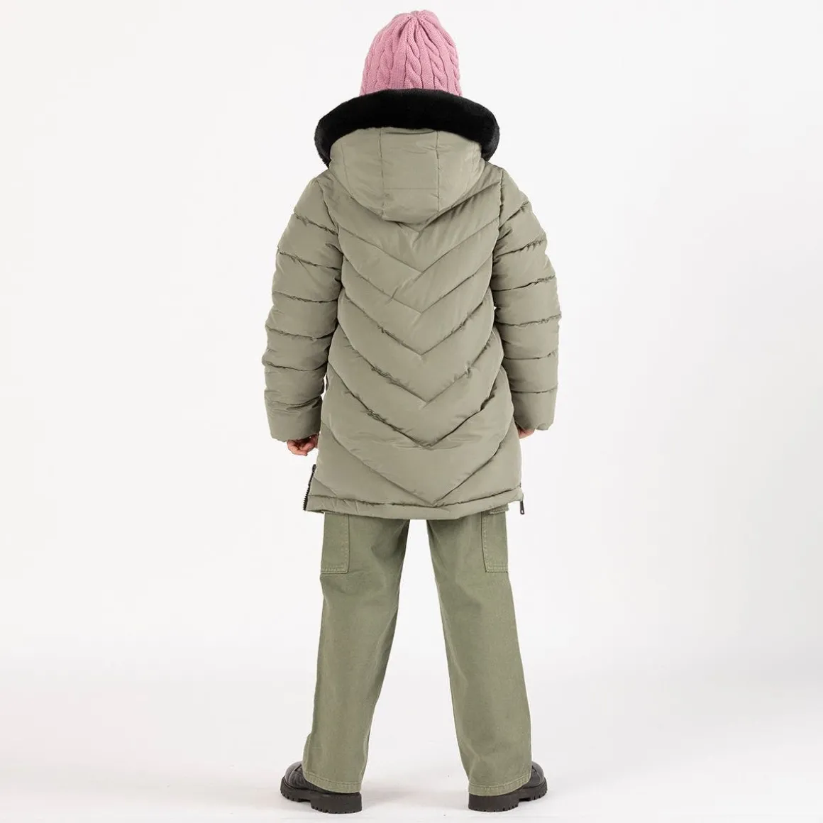 Pantalone cargo in gabardina per bambina