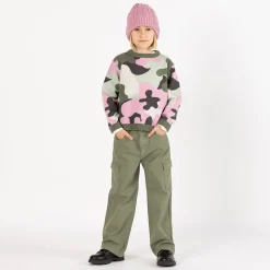 Pantalone cargo in gabardina per bambina