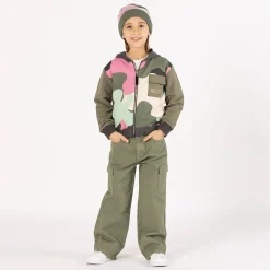 Pantalone cargo in gabardina per bambina