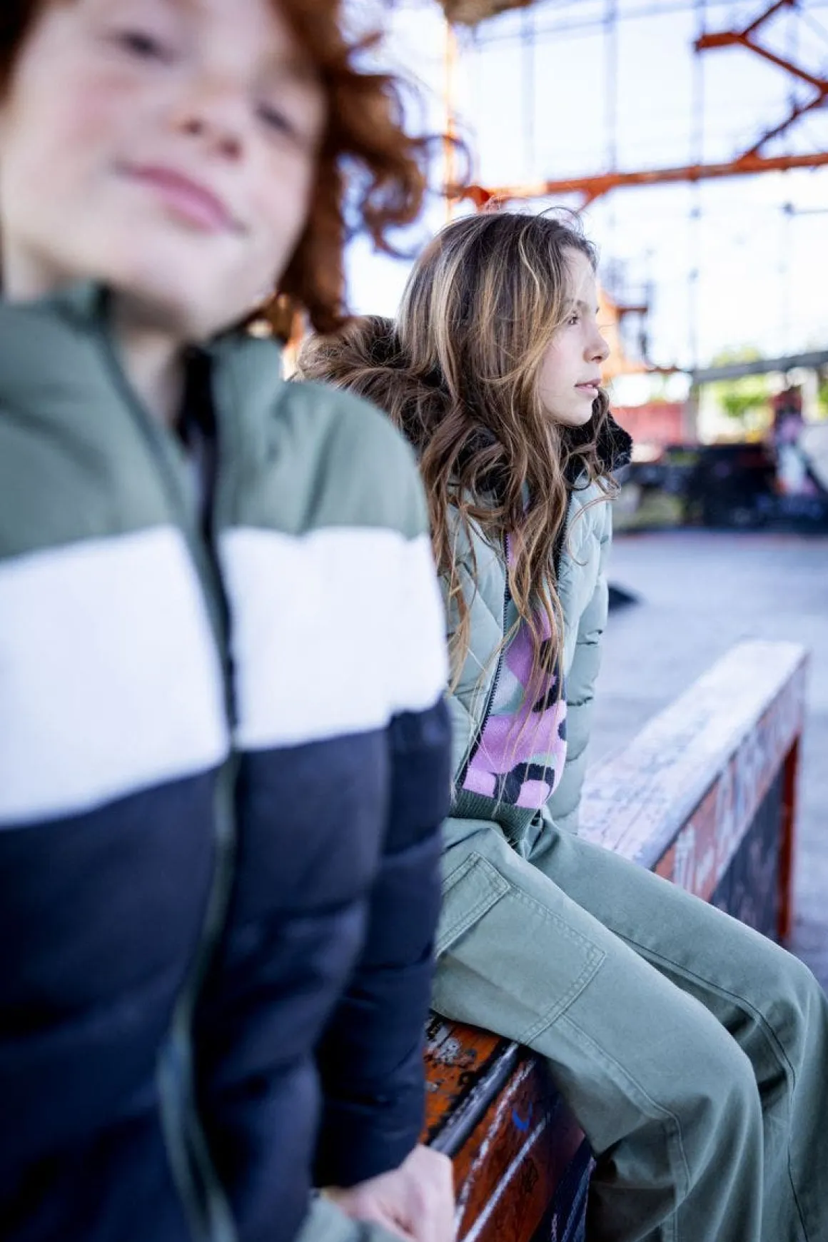 Pantalone cargo in gabardina per bambina