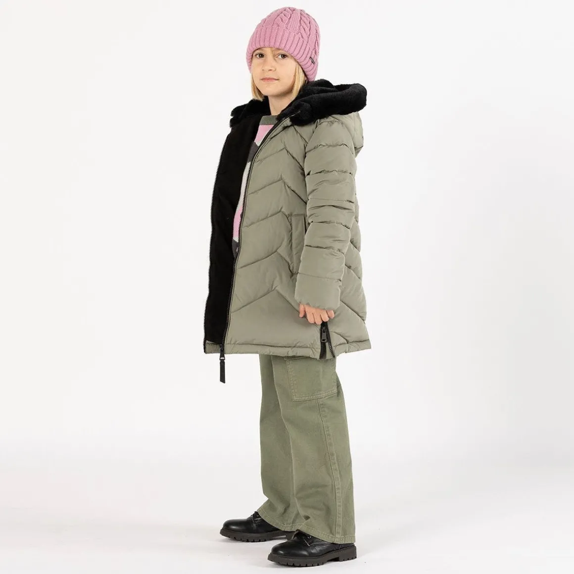 Pantalone cargo in gabardina per bambina