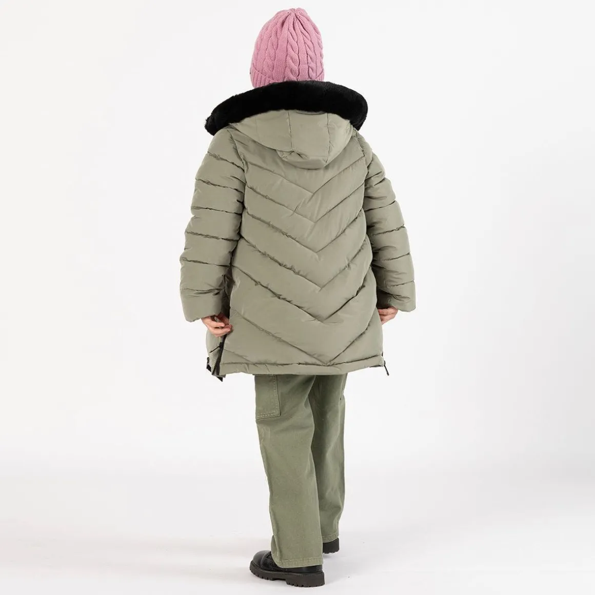 Pantalone cargo in gabardina per bambina