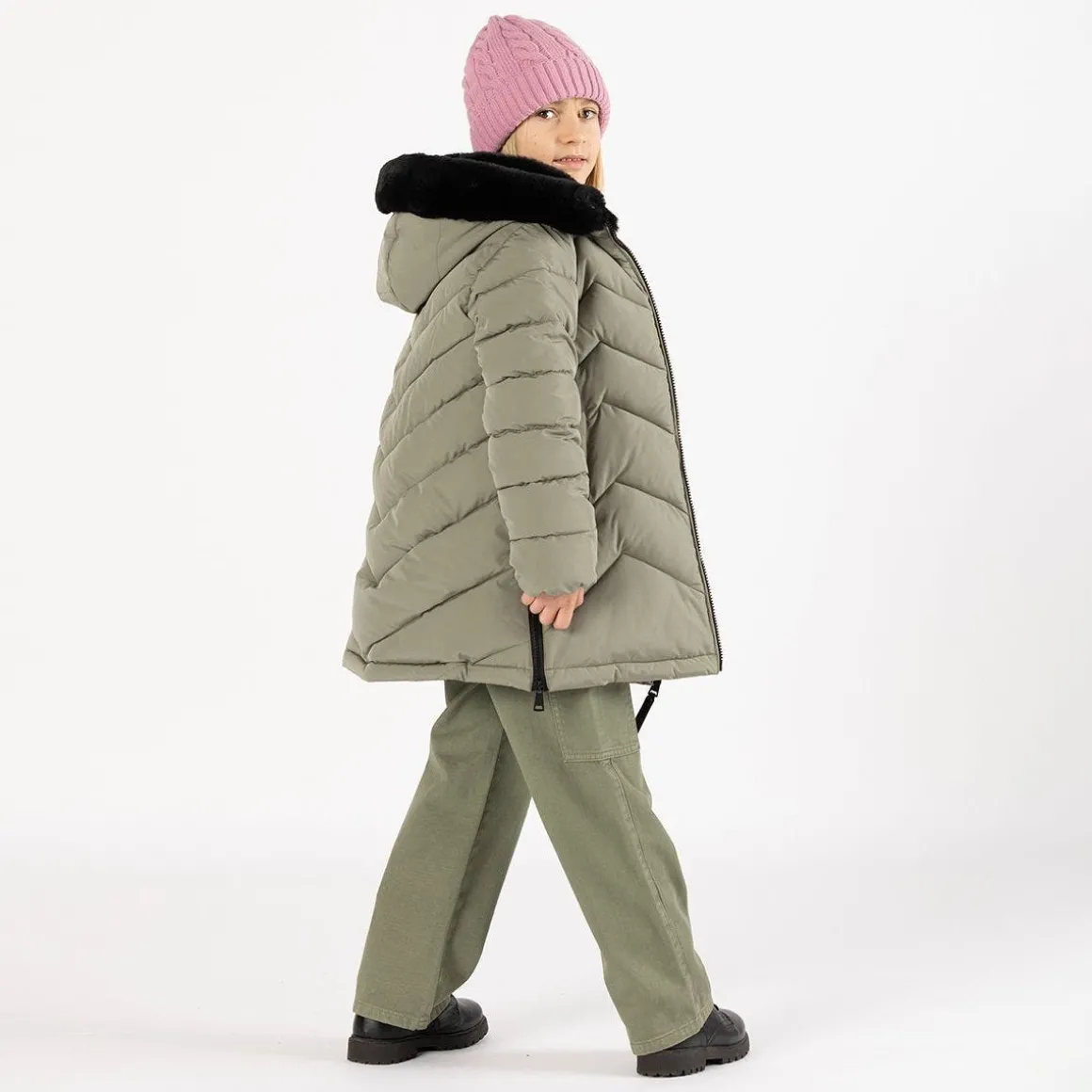 Pantalone cargo in gabardina per bambina