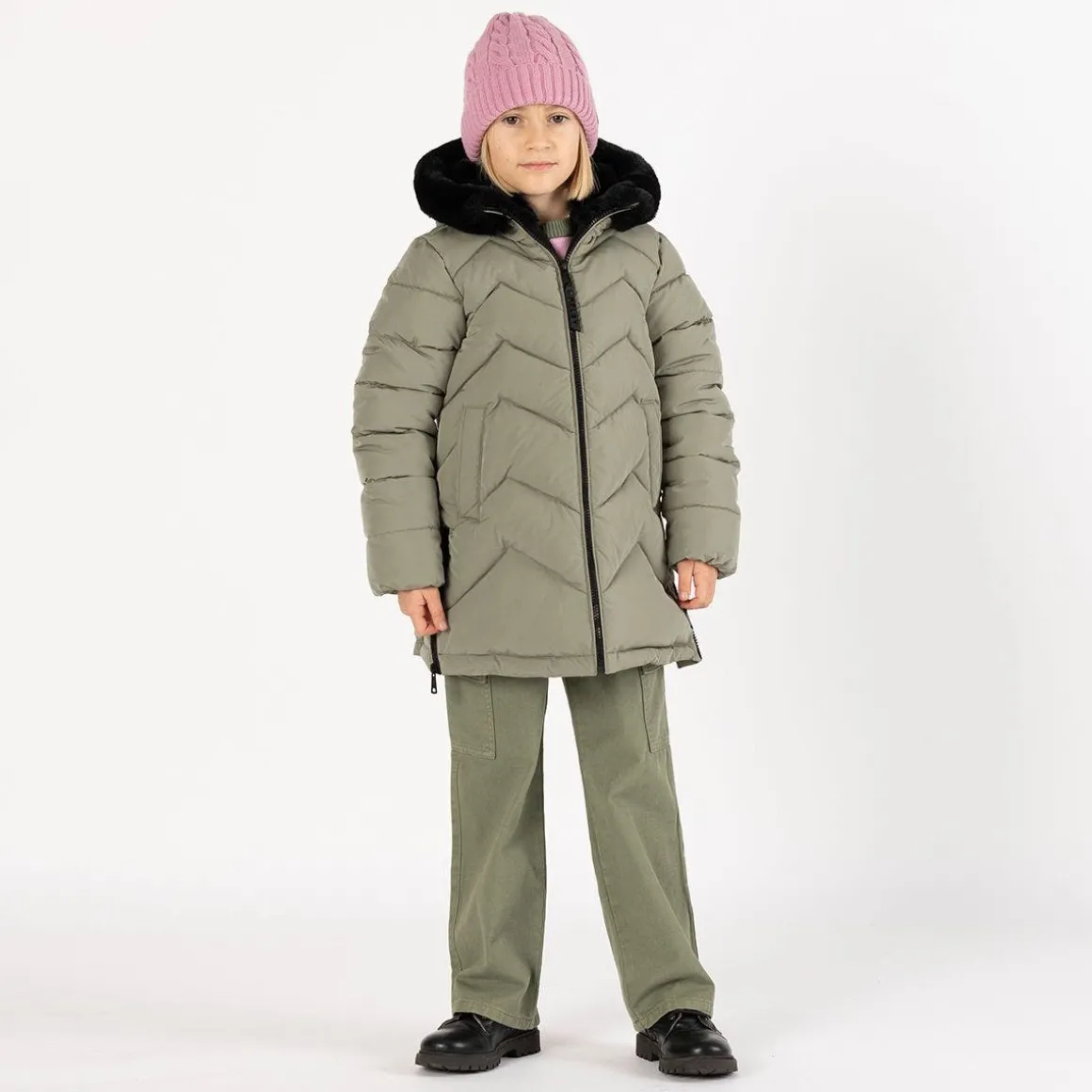 Pantalone cargo in gabardina per bambina