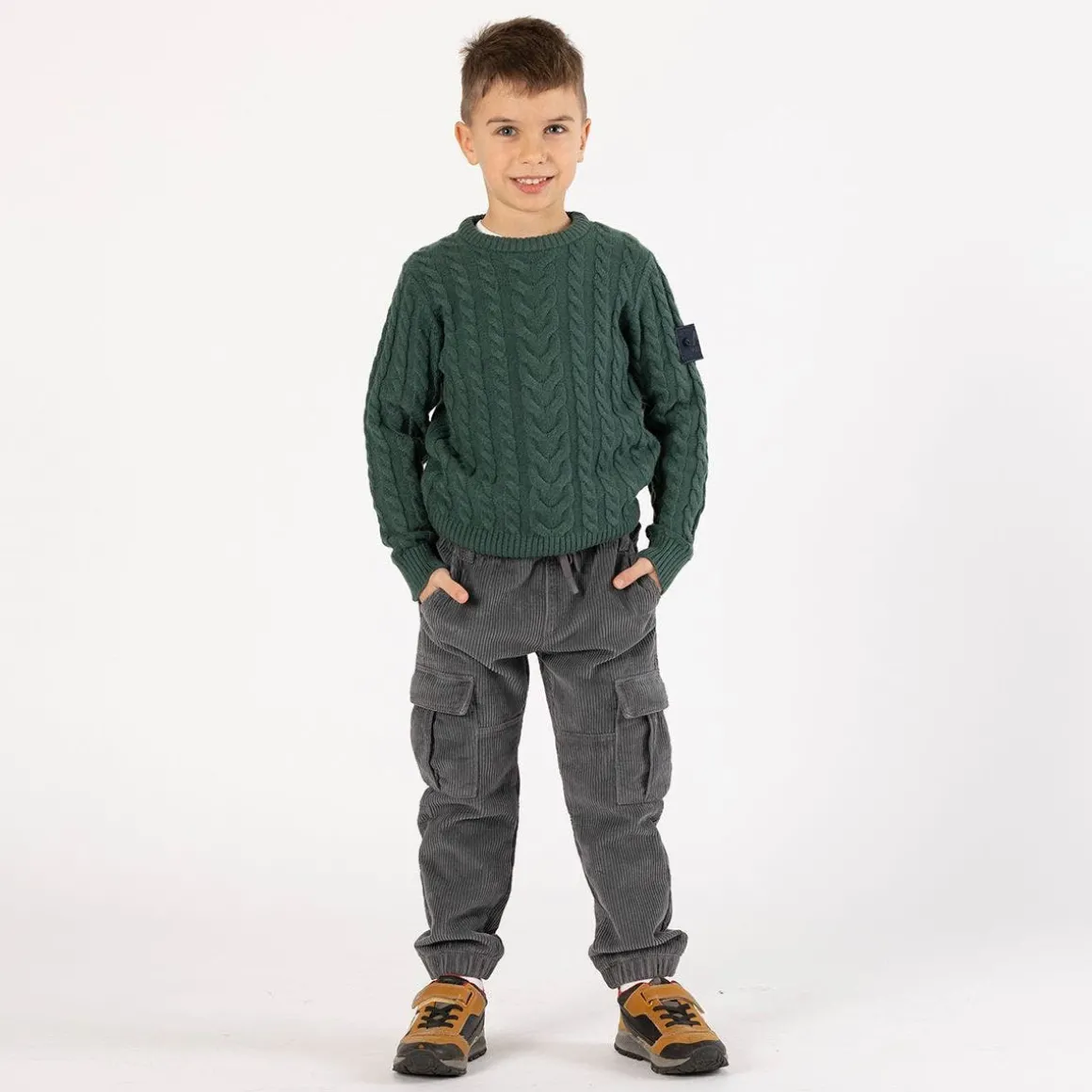Pantalone cargo in velluto a coste per ragazzo