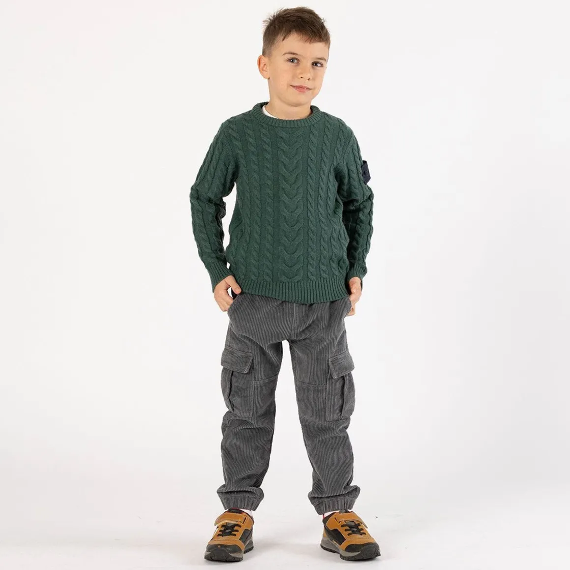 Pantalone cargo in velluto a coste per ragazzo