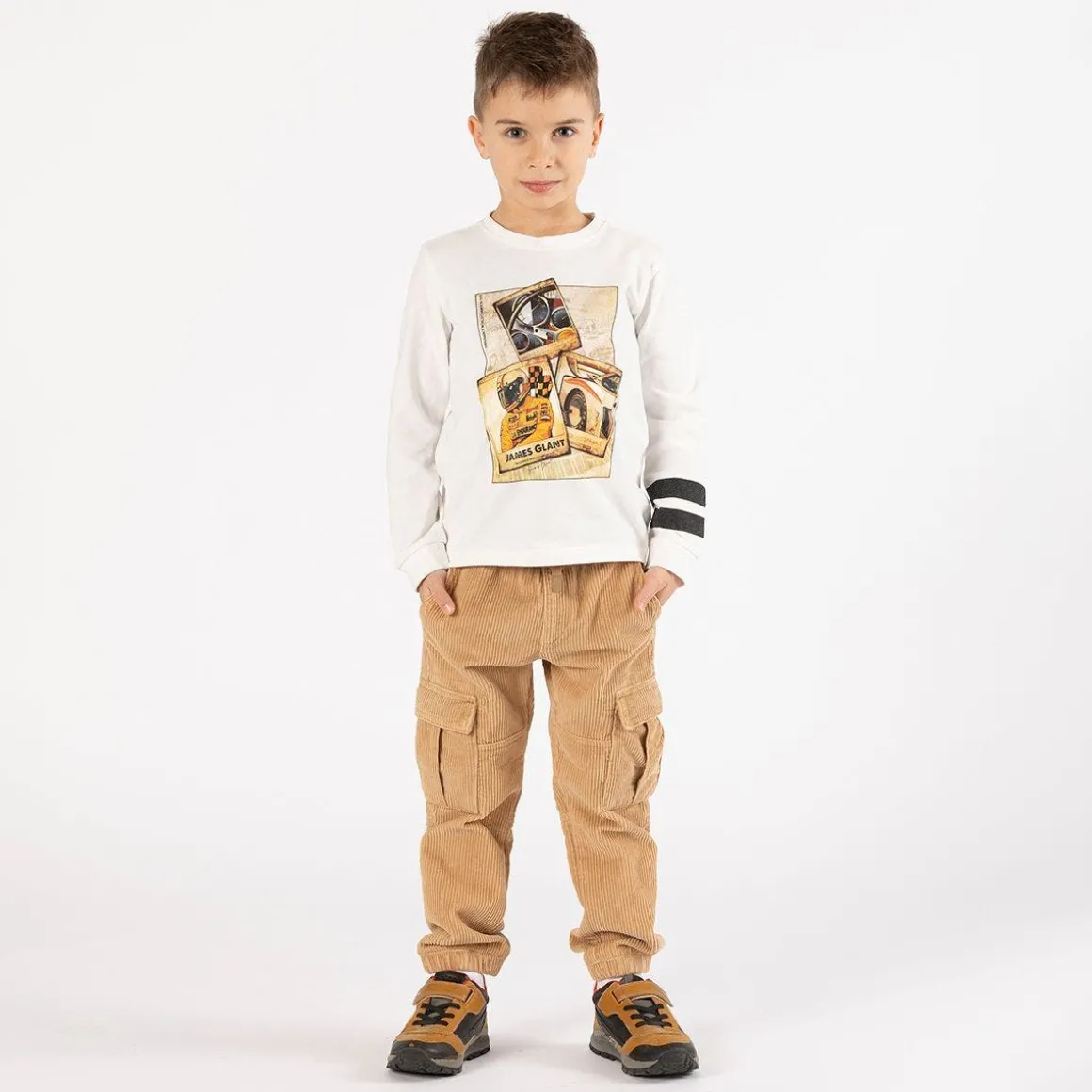 Pantalone cargo in velluto a coste per ragazzo