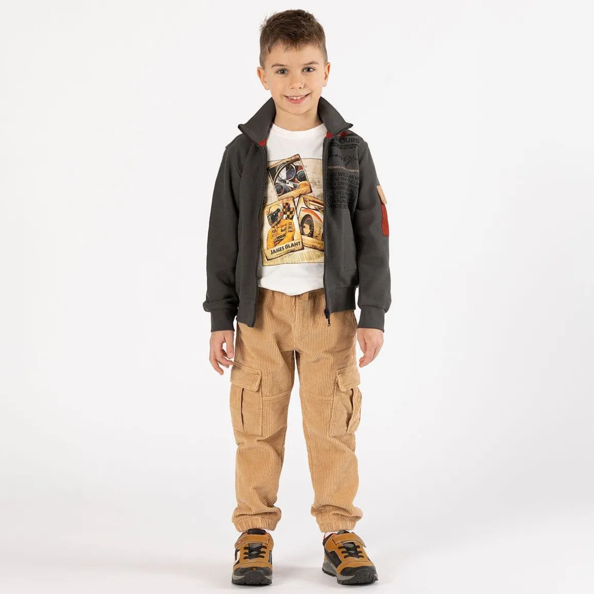Pantalone cargo in velluto a coste per ragazzo