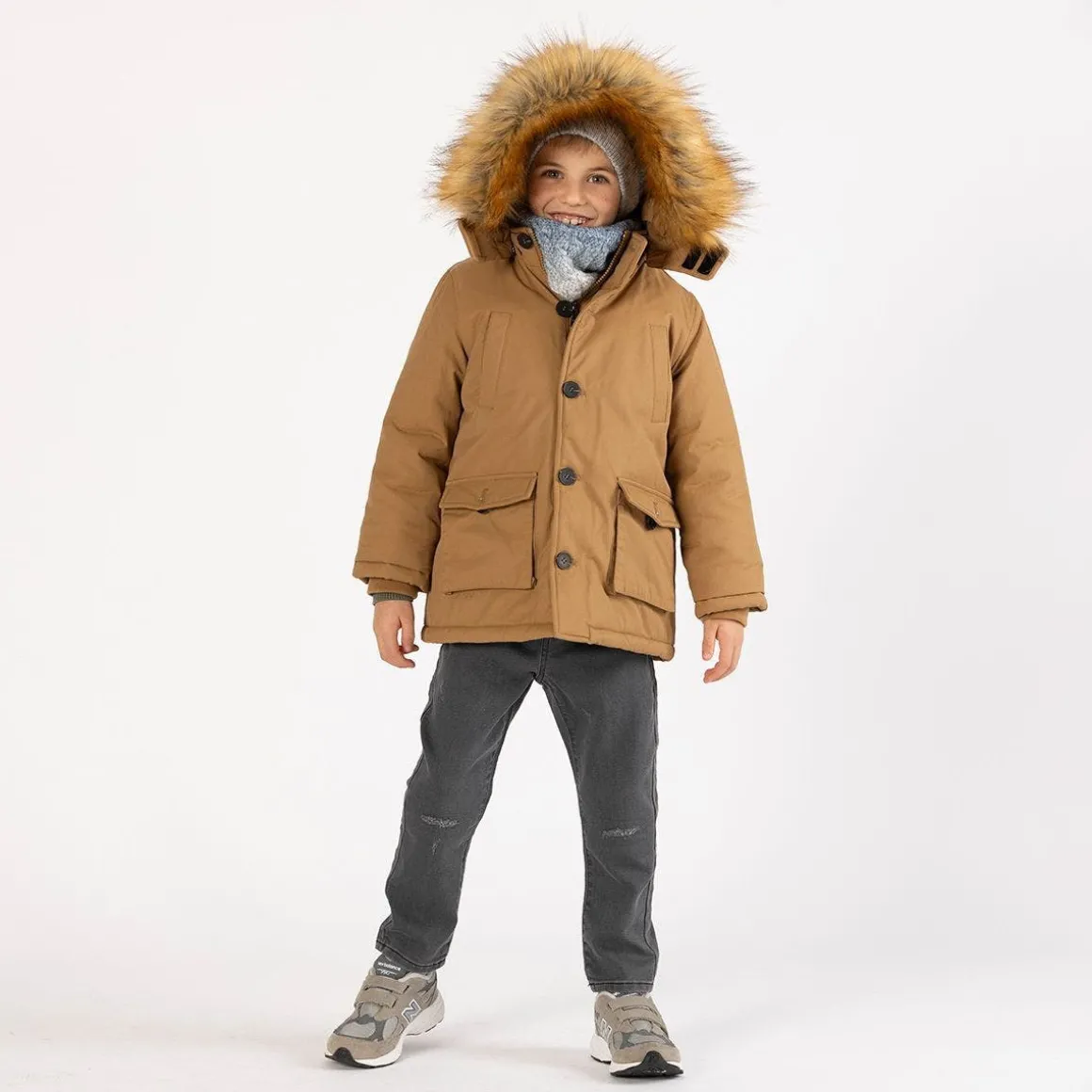 Pantalone con coulisse in felpa denim per ragazzo