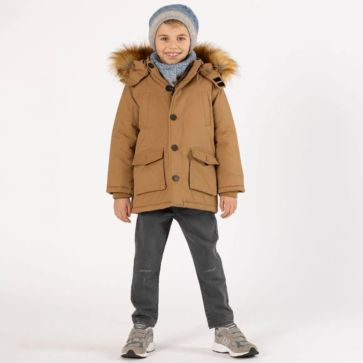 Pantalone con coulisse in felpa denim per ragazzo
