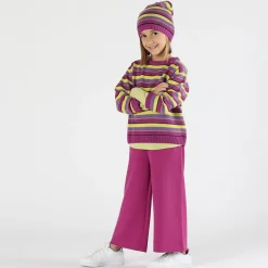 Pantalone cropped in crepe da bambina